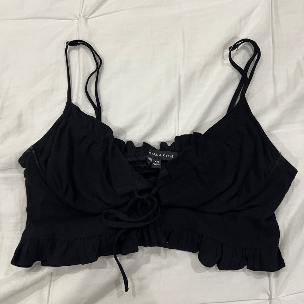 Pacsun Black Ruffled Crop Top